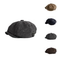 thumbnail image 3 of Gsakboxl Beach Hat Men's Retro British Cabbie Hat Soft Blended Fabric Newsboy Beret Peaked Cap Warm Cozy Octagonal Hat for Spring Autumn Daily Wear & Street Style, 3 of 8