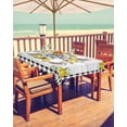 thumbnail image 2 of Hokiten Outdoor Tablecloths with Umbrella Hole & Zipper, Yellow Lemon Rectangle Tablecloth 60x120 Inch, Farmhouse Black Buffalo Plaid Grey Wooden Waterproof Table Cloth, Patio/Pool Table Covers, 2 of 7