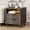 Dark Gray, variant on KAMOMA Fluted Night Stand with Charging Station, 18" Wide Bedside Table with 2 Drawers, Modern Wood Nightstand with Open Shelf, Side Table for Bedroom Living Room Office, Oak