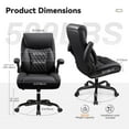 thumbnail image 2 of COOLHUT Big and Tall Office Chair 500LBS Wide Seat Ergonomic Computer Desk Chair, High Back Executive PU Leather Chair, Adjustable Armrest and Lumbar Back Support Office Chair, Black, 2 of 16