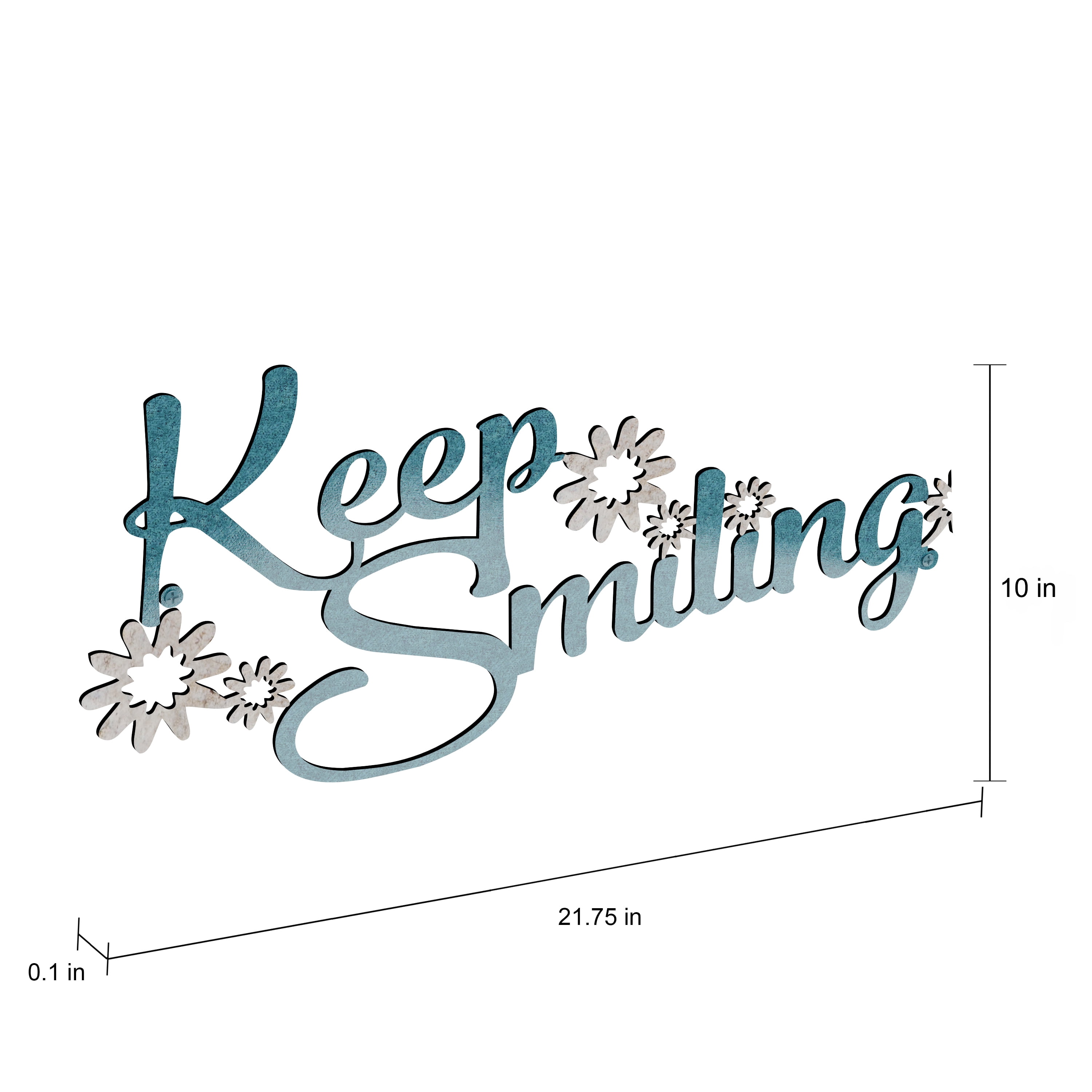 Metal Cutout- Keep Smiling Decorative Wall Sign-3D Word Art Home Accent Decor-Perfect for Modern Rustic or Vintage Farmhouse Style by Lavish Home