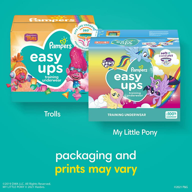 Pampers Easy Ups Training Underwear Girls, Size 4, 2T-3T, 74 ct