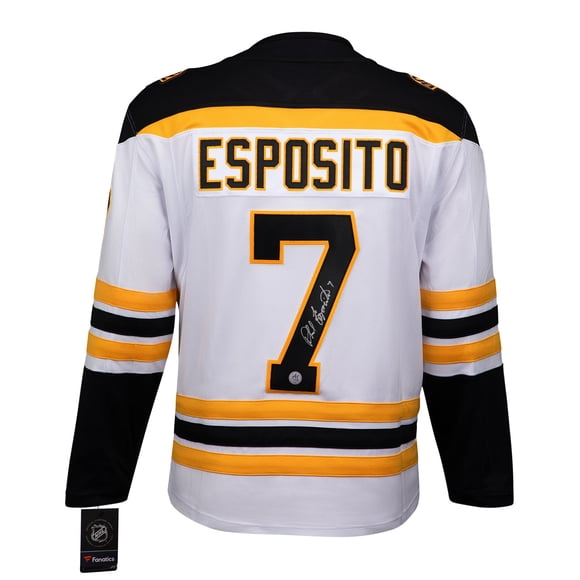 Phil Esposito Chandail Breakaway des Boston Bruins Blanc des Fanatics Signé