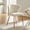 BEIGE, variant on Velvet Wingback Pink Dining Chair Upholstered Makeup Vanity Chair Gold Metal Legs Home Bedroom