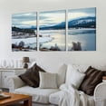 thumbnail image 2 of Nawypu Framed Canvas Wall Art Panoramic View of Cecita Lake in Winter partially covered by Ice Iced Photo Print Artwork Stretched & Framed Poster Home Decor Ready to Hang 12''x16''X3 Panels, 2 of 4