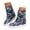 Blue, variant on Denim Platform Ankle Boots for Women Round Toe Fold Over Jeans Short Booties Tie Dye Side Zip Fashion Western Cowboy Shoes Size 6‑9.5