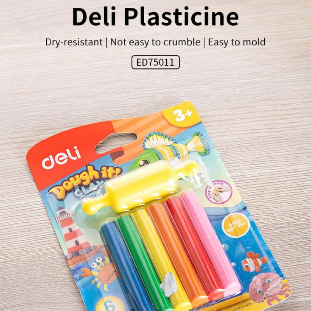Deli Soft Clay for Kids ED85020 RED Blue Yellow White Green Black Pink Brown 8CLOURS 