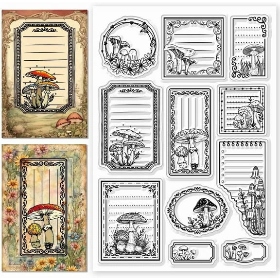 1sheet Custom PVC Plastic Clear Stamps for Scrapbooking Photo Album Decorative Cards Making Mushroom 160x110mm