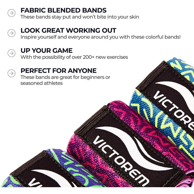 Victorem Cloth Resistance Bands Fabric Hip Bands for Glutes and Legs Exercise Digital Guide Included