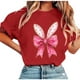 thumbnail image 5 of Tops de Manga Corta de Verano para las Mujeres Imprimir Blusa de Cuello Redondo, Moda Ligera de Poliéster Spandex, 5 of 7