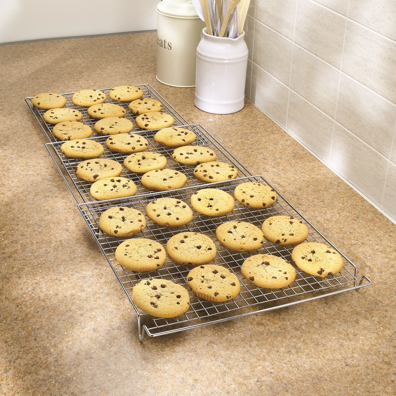3 Tier Baking Rack with 3 Non-Stick Cookie Sheets – Nifty Home