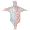 thumbnail image 2 of FORMRS Wearable Blanket Hoodie with Sleeves for Kids Cozy Flannel Sweatshirt, Wavy Striped, 2 of 7