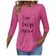 thumbnail image 5 of Camiseta de manga tres cuartos cómoda y casual de cuello redondo para mujer, 5 of 6