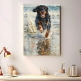 thumbnail image 4 of Funny Dog on Beach Canvas Wall Art, Gordon Setter Dog Picture Ocean Artwork for Bathroom Bedroom Living Room, Art Decor 8x12 Inches, 4 of 6