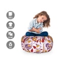 thumbnail image 2 of Ethnic Storage Toy Bag Chair, Persian Paisley Motifs and Leaves with Traditional Culture Motifs, Stuffed Animal Organizer Washable Bag, Large Size, Multicolor, by Ambesonne, 2 of 3