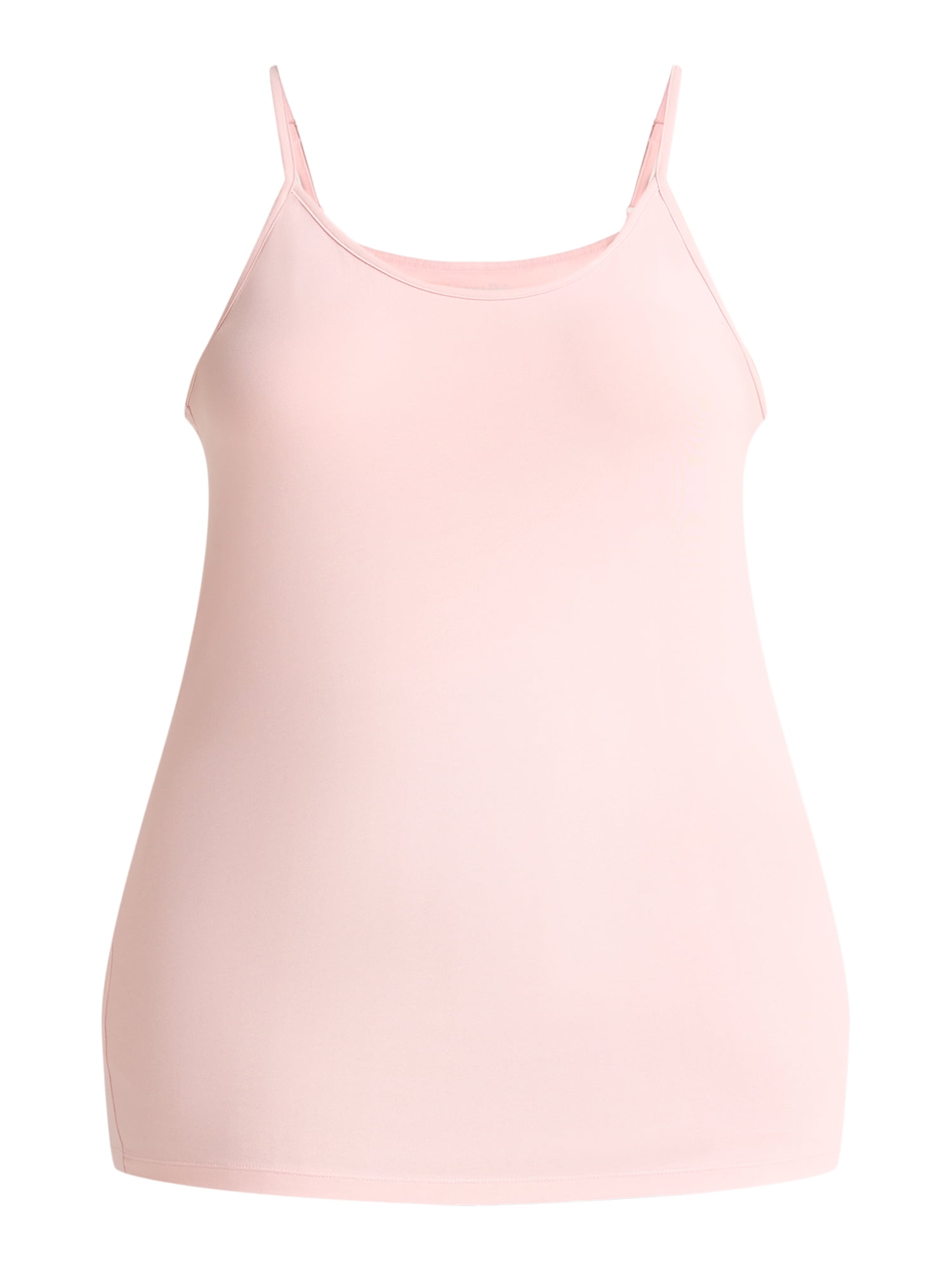 Terra & Sky Women’s Plus Camisole with Adjustable Straps, 2-Pack, Sizes 0X-5X