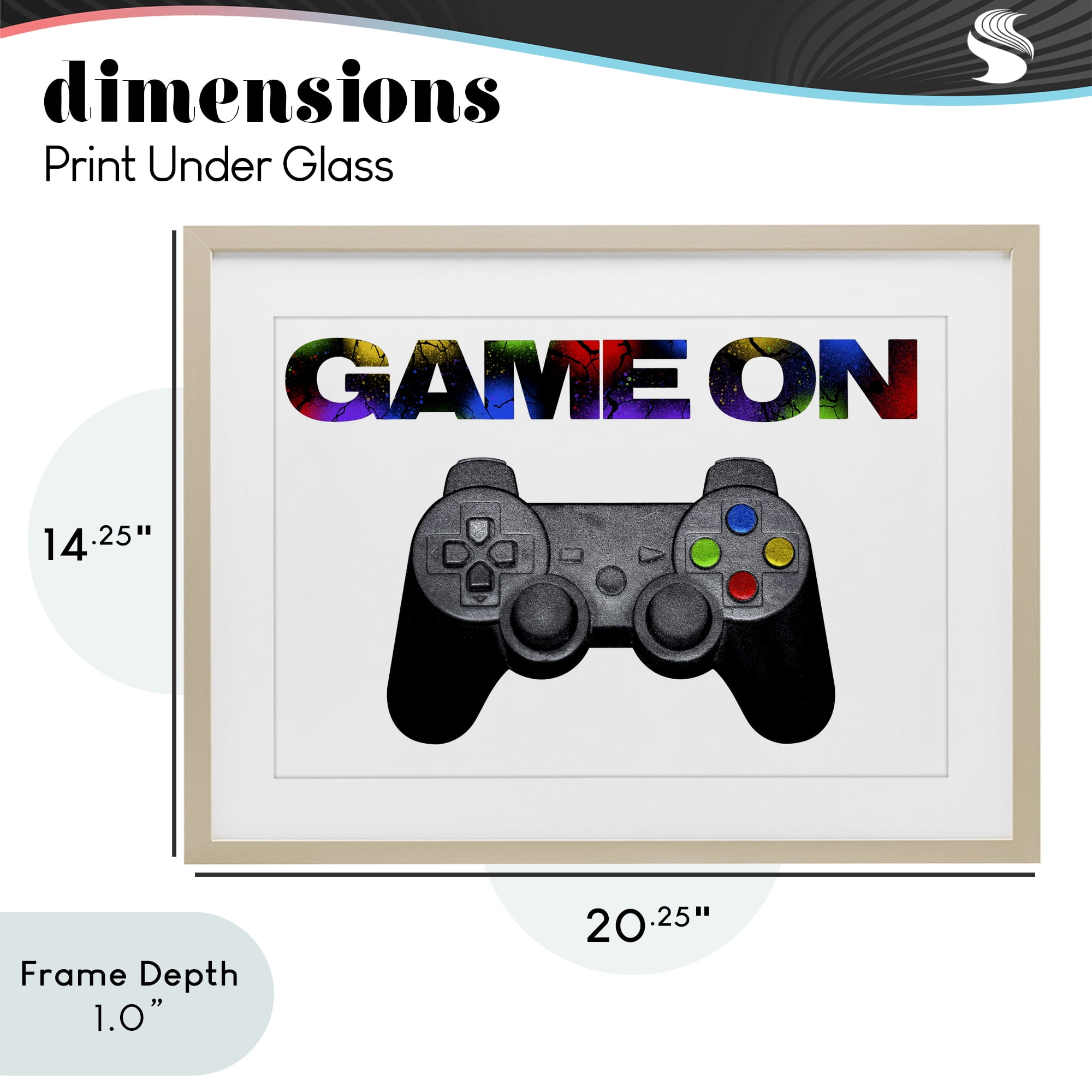 Stupell Industries Controller Game On Splatter Birch Framed Print Under Glass, design by Marcus Prime