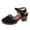 Black, variant on Women's Closed Toe Block Heel Suede Clogs with Hook Loop Retro Studded Slingback Platform Sandals Lightweight Dress Shoes White Size 6