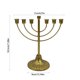 thumbnail image 2 of Candelabro de Hanukkah de hierro dorado, superficie de arena de siete cabezas, 2 of 6