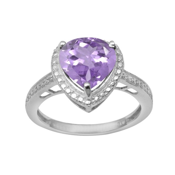 6mm Heart Shape Pink Amethyst 925 Sterling Silver Solitaire Valentines Day Gifts Ring