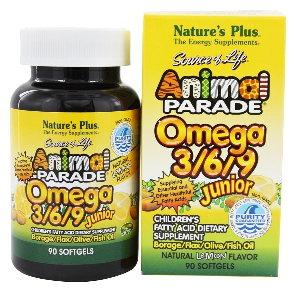 Nature's Plus Animal Parade Junior Omega 369 Lemon Flavor 90