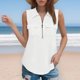 thumbnail image 5 of TaTaai Women Collared Tank Top Summer Quarter Zip Sleeveless V Neck Shirt Style Breathable Lightweight Machine Washable No Fading Casual Fashion Daily Wear Top Gift, 5 of 9