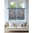 thumbnail image 4 of Sheer Curtains 45 Inch Length, Farmhouse Wood Grain Semi Sheer Curtains Light Filtering Window Treatment, Vintage Country Barn Gate Textured Privacy Voile Drapes for Living Room Bedroom 52x45 Inch, 4 of 7