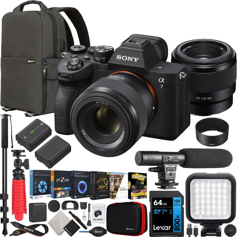 Sony Alpha a7 IV Mirrorless Camera Body with FE 50mm F1.8 Lens +