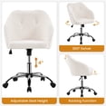 thumbnail image 6 of Yaheetech Modern Boucle Desk Chair for Home Office,Ivory, 6 of 7