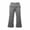 Grey, variant on Girls Foldover Waist Cropped Flare Leg Pants Elastic Breathable Knit Capri Bootcut Casual Yoga Bottoms Size:5-6 Years