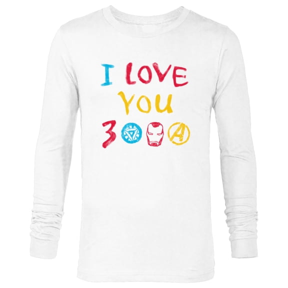 Marvel Avengers: Endgame I Love You 3000 Drawing - Long Sleeve T-Shirt for Men - Customized-White