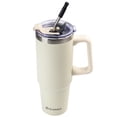 thumbnail image 2 of AQUAPHILE Tumbler with Handle, 35oz Insulated Coffee Mug with Leak-proof Lid and Straw, Stainless Steel Travel Mug for Hot or Cold Drinks,Ivory, 2 of 6