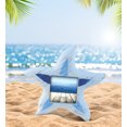 thumbnail image 5 of Puzzled CoTa Global Light Blue Stripes Starfish Beach 2x2 Frame - Blue Wood Starfish Photo Frame, Handmade Beach Sand Nautical Picture Frame For Tabletop or Wall Hang - 4.25 Inches, 5 of 7