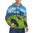 thumbnail image 2 of Cauagu Grazing Cows Mountain View for Men's Pullover Hooded Sweatshirt Athletic Casual Hoodie Aautumn Hoodie Sweatshirt for Men Pullover Casual Hooded Sweatshirt-XX-Large, 2 of 7