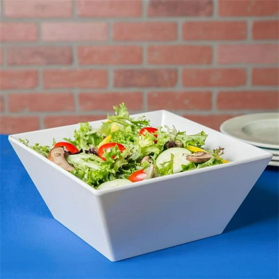 Cal-Mil SR262 White 4 Quart Square Melamine Bowl