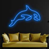 C-craft Abstract Line Orca Neon Sign Wall Art Minimalist Decor Bedroom Wall Decor House Decor Gift