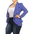 thumbnail image 3 of Women's Plus Size Casual Long Sleeves Open Front Polka Dot Blazer Jacket Made in USA, 3 of 5