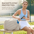 thumbnail image 5 of Women’s Tennis Tote Bag – 3-in-1 Crossbody Tennis Bag for 2 Rackets w/ Shoe Compartment & Wet Bag, Gym & Pickleball, 5 of 9