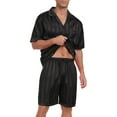 thumbnail image 3 of MINTREUS Men Satin Silk Pajamas Set with Pockets Sleepwear Shorts Satin Loungewear 2 Piece Button Down Set, 3 of 6