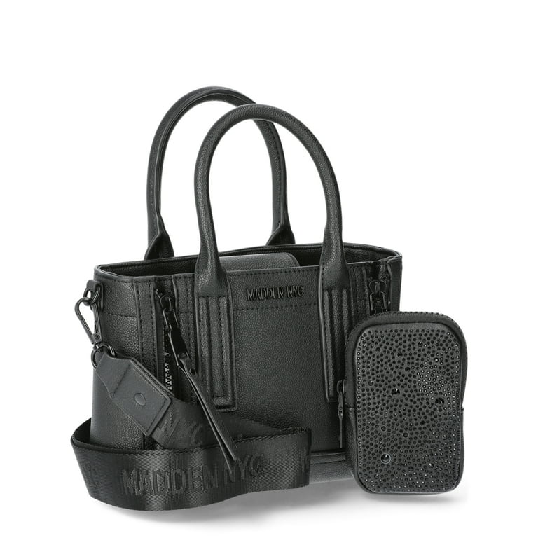 Madden NYC Women's Mini Zipper Satchel with Embellished Pouch