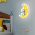 thumbnail image 2 of Cartoon Little Bear Wall Lights, Crescent Metal Wall Light, Modern LED Wall Sconces, Decorative Lighting Wall Lamps for Kids Room, 2 of 4