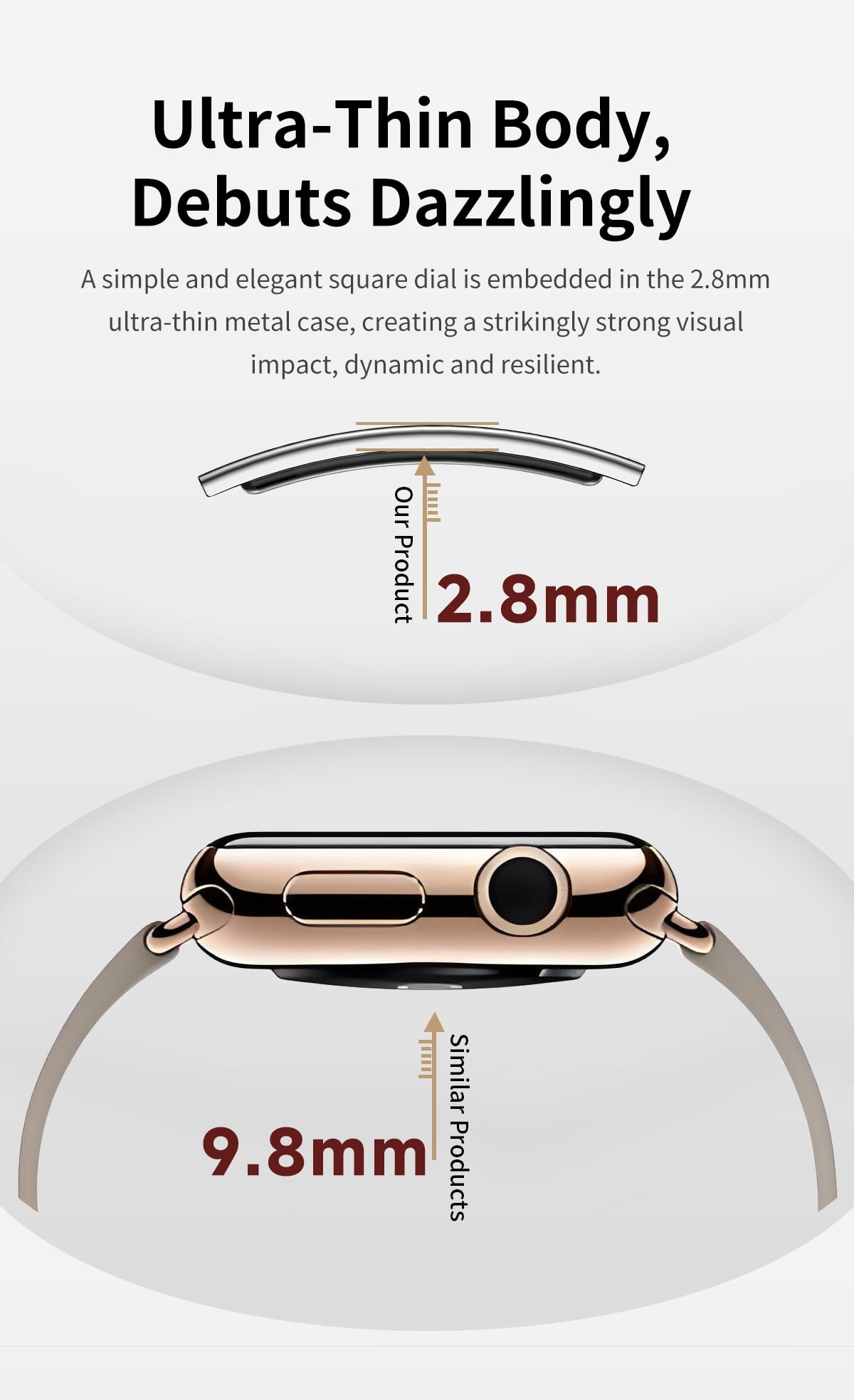 E EYAFA New Ultra-thin Sports Smart Bracelet Men Women Fitness Band Smartwatch for Android&iOS