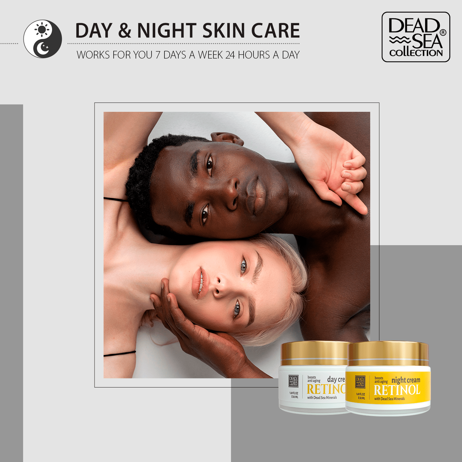Dead Sea Collection Retinol Anti-Aging Day Cream - Face Moisturizer with Retinol Boost - Firming Cream with Dead Sea Minerals and Retinol - 1,69 Fl. Oz