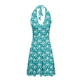 thumbnail image 4 of Robes Décontractées pour Femmes d'Été Sans Manches à Encolure pour Femmes Printemps Bohème à Fleurs avec Robes Maxi Décontractées pour Femmes Poche Taille Élastique à Volants Robe d'Été Décontractée Robes Mini, 4 of 5