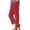 Watermelon Red, variant on Women's Patchwork Cotton Linen Casual Pants with Pockets Comfortable Loose Fit Bohemian Style Trousers