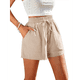 thumbnail image 2 of Pantalones Cortos de para Mujer, Informales, de Verano, de Cintura Alta, con Pierna y Cordón Ajustable, para Playa, Cómodos y A . Caqui XL, 2 of 7
