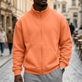 thumbnail image 2 of Mens Track Jackets Full Zip Mock Neck Sweatshirts Long Sleeve Fall Winter JacketsCoats with Pocket, 2 of 6