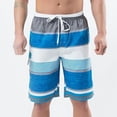thumbnail image 1 of Bañador para hombre, grande y alto, con bolsillo lateral, pantalones cortos de playa a rayas con cordón y forro de malla, trajes de baño para hombre, 1 of 1