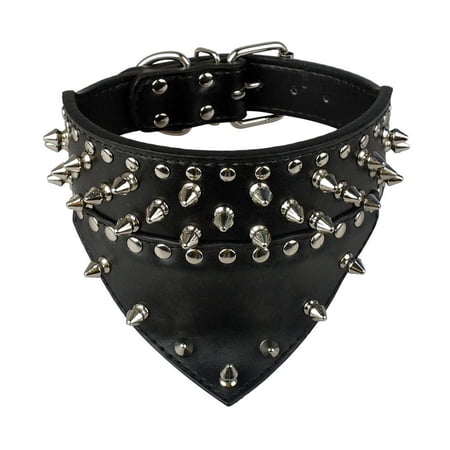 Cat Accessories Adjustable Anti-Bite Pets Supplies Spiked Studded Pet Bandana Dog Scarf Bibs Cat Jewelry COLOR 1