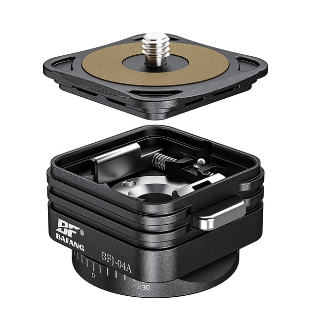 BAFANG BFJ-04A Quick Release Plate System QR Mount Plate Camera Tripod Mount Aluminum Alloy 360° Rotatable with 1/4 Inch Screw 3/8 Inch Thread for DSLR Camera Tripod Slider